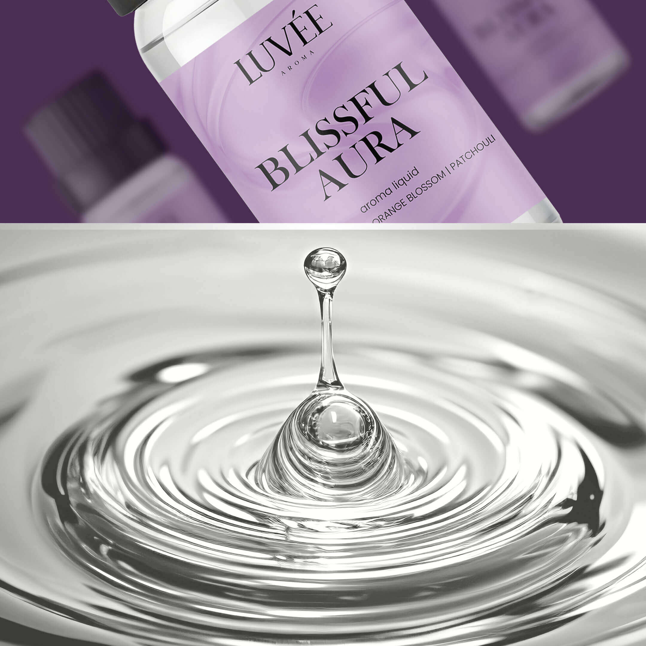 Blissful Aura by Luvée – natural aromatherapy oil with a bright and soothing scent for peace and balance at home.
