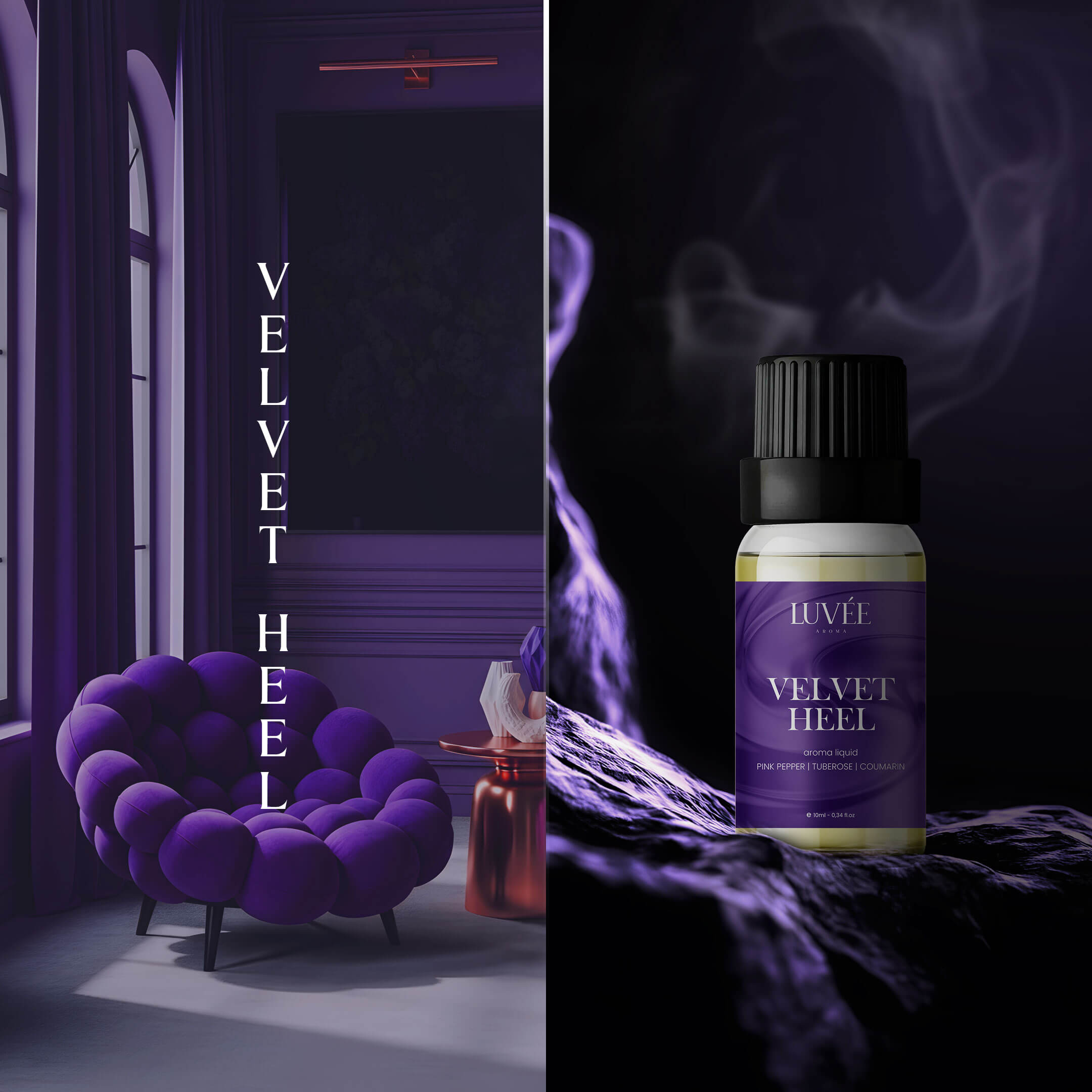 Velvet Heel - Luxus és Romantikus hangulat - Illóolaj Aroma Diffúzorhoz -10ml